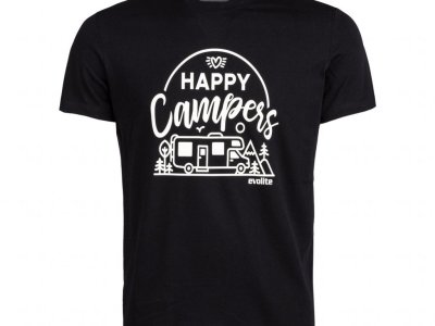 Evolite Happy Campers T-shirt-Siyah