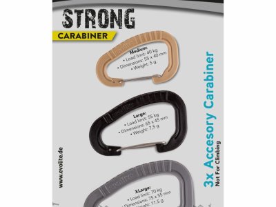 Evolite Strong 3’lü Karabina Seti – Gri/Siyah/Bej